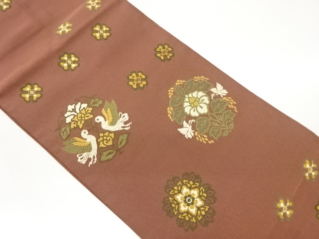 JAPANESE NAGOYA OBI / WOVEN FLOWERS